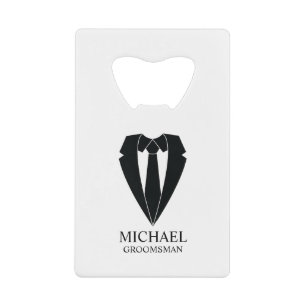 Black Wedding Suit and Tie Personalised Groomsmen