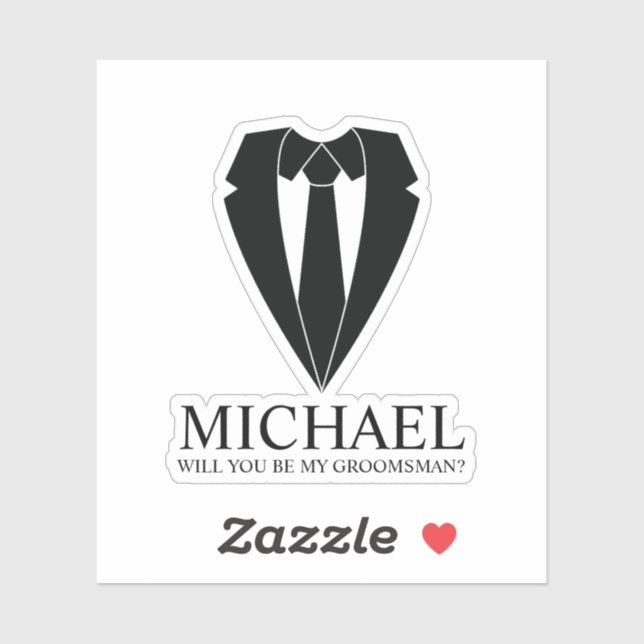 Black Wedding Suit Personalised Groomsman Proposal (Sheet)