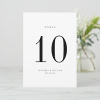 Black Wedding Table Number Card