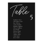 Black Wedding Table Seating Chart Cards