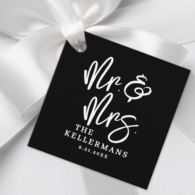 Black Wedding Thank You Favour Tags (Black Wedding Thank You Favor Tags)