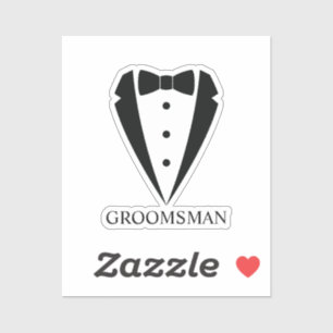 Black Wedding Tuxedo Suit and Bow Tie Groomsmen