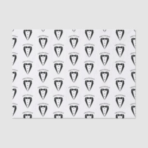 Black Wedding Tuxedo Suit and Bow Tie Groomsmen Tissue Paper