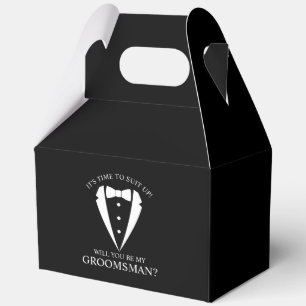 Black Wedding Tuxedo Suit Groomsman Proposal Favour Box