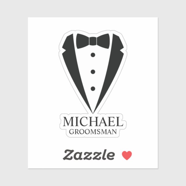 Black Wedding Tuxedo Suit Personalised Groomsmen (Sheet)