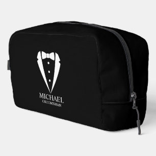Black Wedding Tuxedo Suit Personalised Groomsmen Dopp Kit