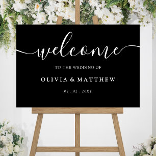 Black Wedding Welcome Acrylic Sign