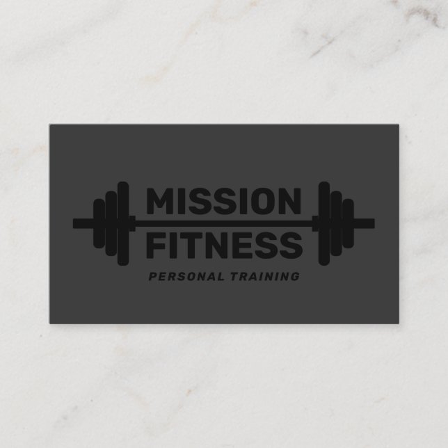 Black Weight Training Personal Trainer Training Business Card (Front)