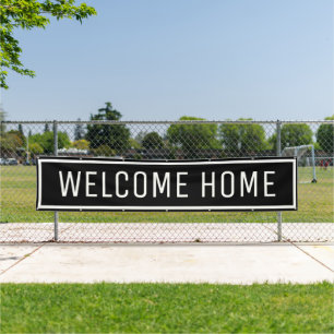 Black Welcome Home Banner