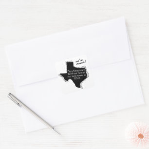 Black We've Moved - Dotted Texas Moving Square Sticker