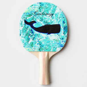 black whale blue Thunder_Cove Ping Pong Paddle