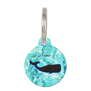 black whale swimming Thunder_Cove Pet Tag