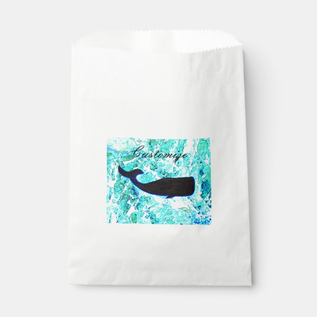 black whale underwater favour bags (Front)