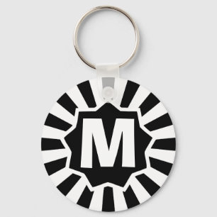 Black Wham Bam Monogrammed Key Ring