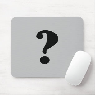 Black "What" on Light Grey Background Mouse Mat