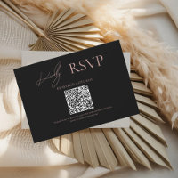 Black Where Forever Begins Blush Wedding RSVP Card