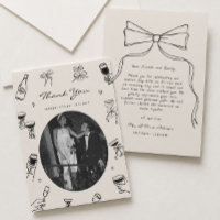 Black Whimsical Photo Hand Drawn Wedding 