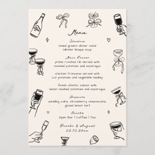 Black Whimsical Quirky Hand Drawn  Menu