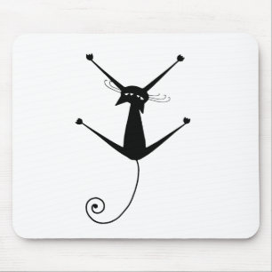 Black Whimsy Kitty 10 Mouse Mat