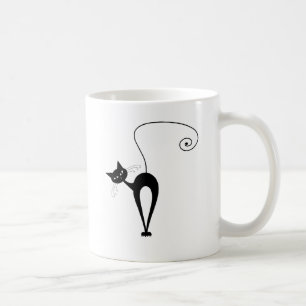 Black Whimsy Kitty 3 Coffee Mug