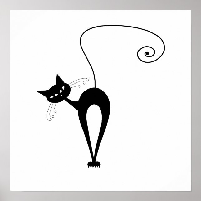 Black Whimsy Kitty 3 Poster (Front)