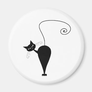 Black Whimsy Kitty 5 Magnet