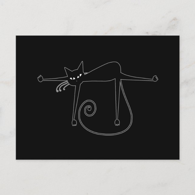 Black Whimsy Kitty 8 Postcard (Front)