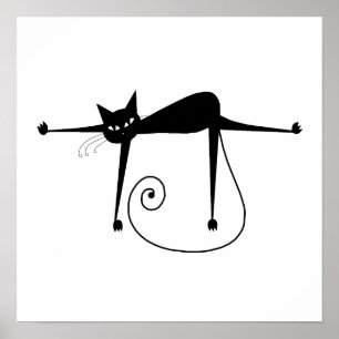 Black Whimsy Kitty 8 Poster