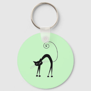 Black Whimsy Kitty 9 Key Ring
