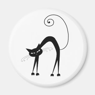 Black Whimsy Kitty 9 Magnet