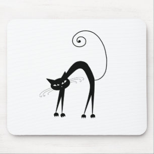 Black Whimsy Kitty 9 Mouse Mat