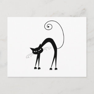 Black Whimsy Kitty 9 Postcard