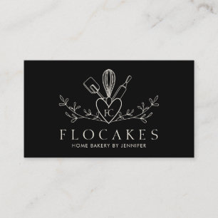 Black Whisk Kitchen Pastry Chef Bakery Business Card