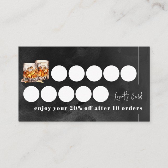 Black whiskey  loyalty card (Front)