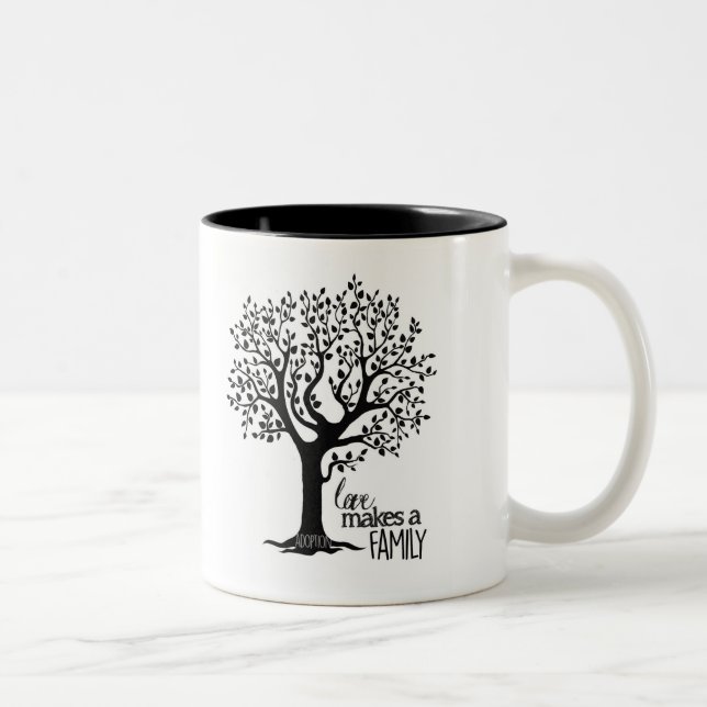 Black/White 11 oz Mug - Family Tree Adoption (Right)