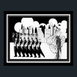 Black & White, 1920's Art Deco, Showtime Poster<br><div class="desc">Head turning,  1920s,  Art Deco,  showtime print in black and white.  Standard 11x14 shown here. Also available in standard 8x10 & 16x20,  as well as on canvas,  and other Zazzle products.</div>