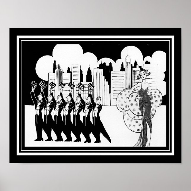 Black & White, 1920's Art Deco, Showtime Poster (Front)