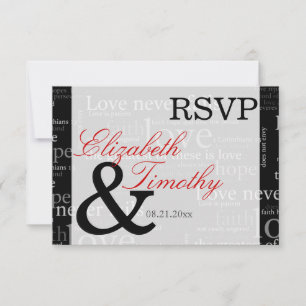 Black & White 1 Corinthians 13 RSVP Response Card