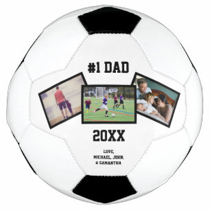 Black White #1 Dad 3 Photo Father's Day  Football