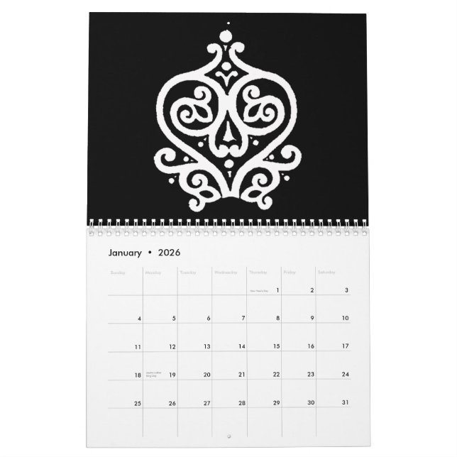 Black & White 2009 Calendar (Jan 2026)