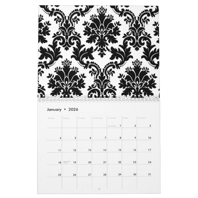 Black & White 2011 Calendar (Jan 2026)