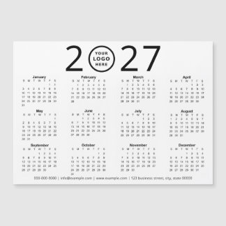 Black White 2027 Custom Logo Business Calendar