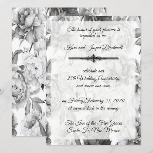 Black & White 25th Anniversary Celebration Invitation
