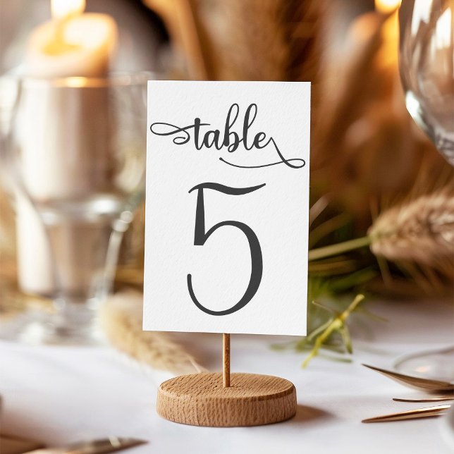 Black white 3.5x5 table number card | Table 5 (Creator Uploaded)