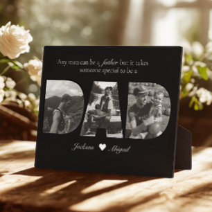 Black & White 3 Pictures Dad Photo Collage Plaque