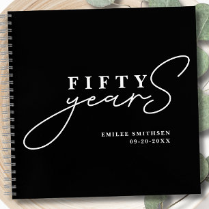 Black White 50th Birthday / Anniversary Guest Book