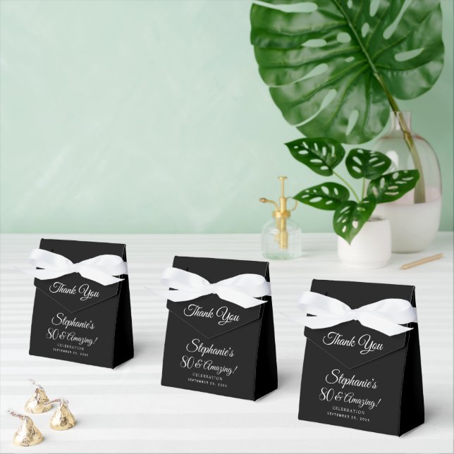Black & White 80 and Amazing Birthday Party Favour Box (Multiple)