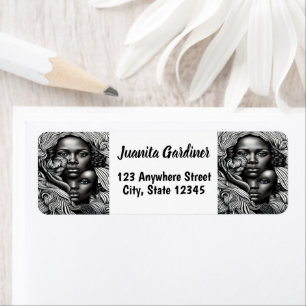 Black & White Abstract African American Women