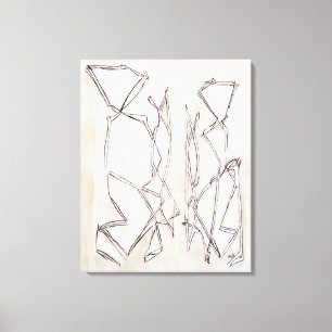Black White Abstract Art Couple MC Belkadi Canvas Print