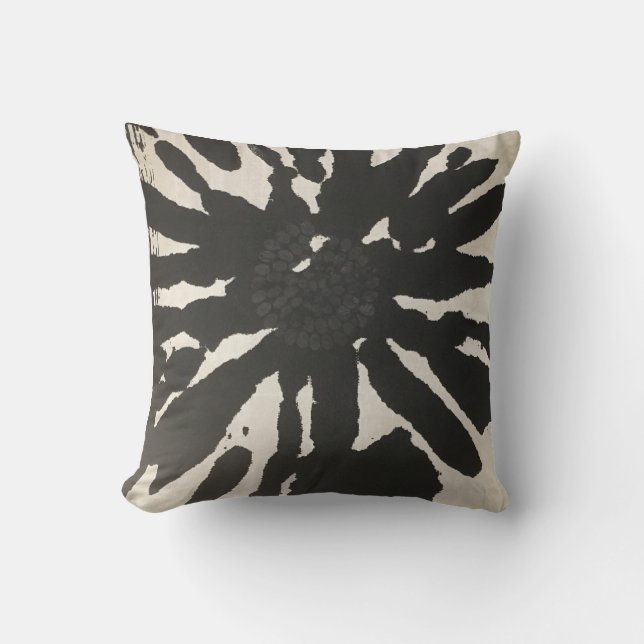Black & White Abstract Art Throw Pillow (Front)